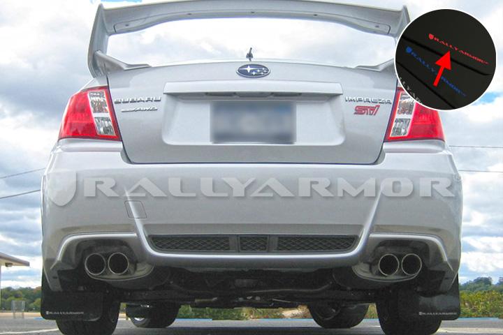 Rally Armor Mud Flaps - Subaru WRX/STI Sedan 11-14 ralMF19-UR-RD/WH Red / White on Bleeding Tarmac 