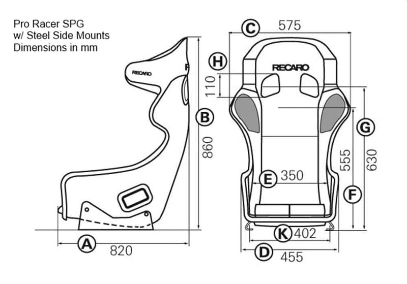 Recaro - Head Restraint Seat - Pro Racer HANS Fiberglass Seat 071.28.UU11-01 Default Title on Bleeding Tarmac 