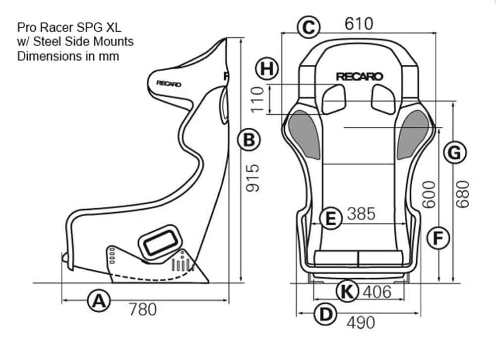 Recaro - Head Restraint Seat - Pro Racer HANS XL Fibreglass Seat 071.38.0630-01 Default Title on Bleeding Tarmac 