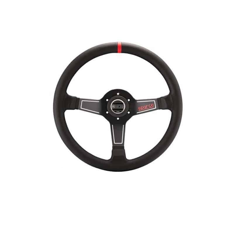 Sparco - Steering Wheel - 350mm - Monza 015L750PL Leather on Bleeding Tarmac 