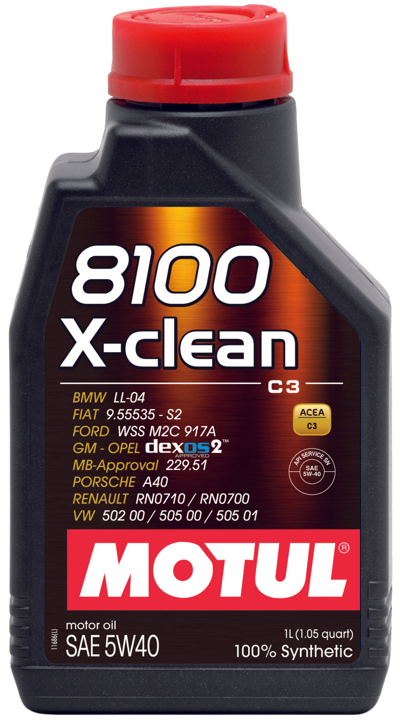 Motul 102786 1L Synthetic Engine Oil 8100 5W40 X-CLEAN on Bleeding Tarmac