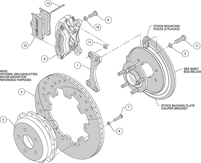Wilwood Dynapro Radial Big Brake Front Brake Kit / Hat For Subaru