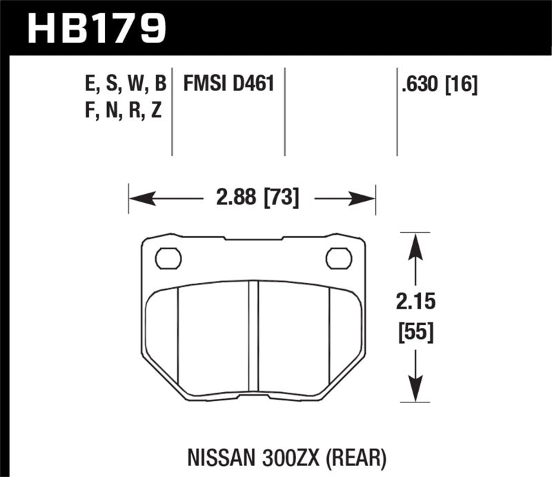 Hawk HB179S.630 - Race HT-10 Rear Brake Pads - 06-07 Subaru WRX / 89-93 Nissan 300ZX on Bleeding Tarmac