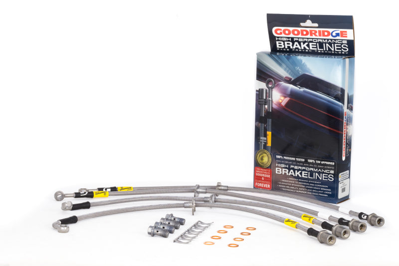 Goodridge 24220 Stainless Steel Brake Lines - 10-12 Subaru Legacy GT on Bleeding Tarmac