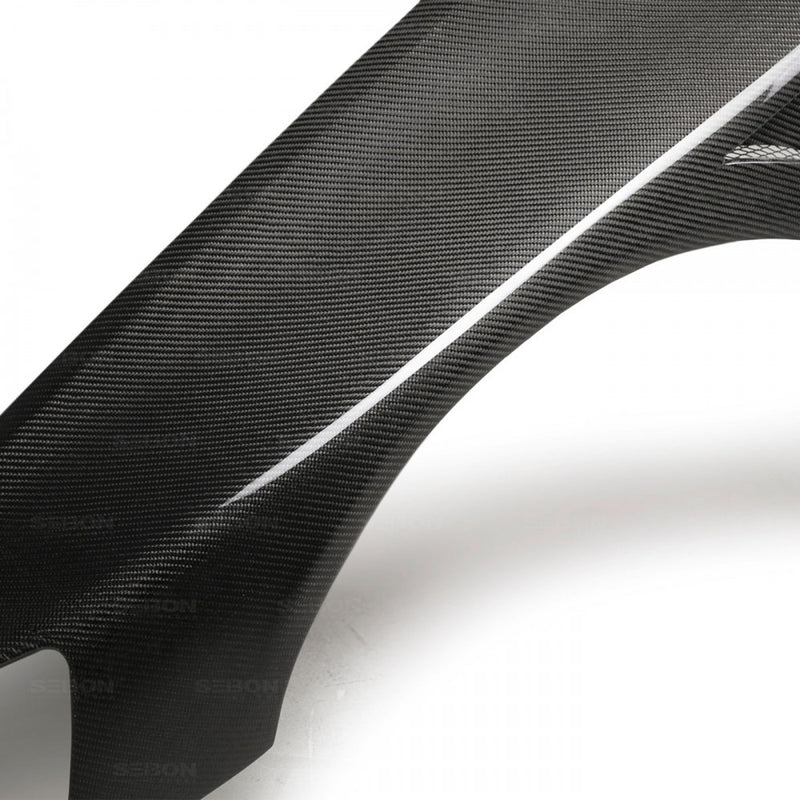 SEIBON FF0305MITEVO8 Carbon Fiber Wide Fenders - 2003-2006 Mitsubishi Lancer EVO on Bleeding Tarmac