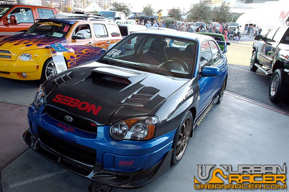 SEIBON FL0405SBIMP-CW CW-Style Carbon Fiber Front Lip - 2004-2005 Subaru Impreza / WRX / STi on Bleeding Tarmac