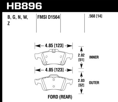 Hawk HB896B.568 - HPS 5.0 Rear Brake Pads - 16-18 Ford Focus on Bleeding Tarmac