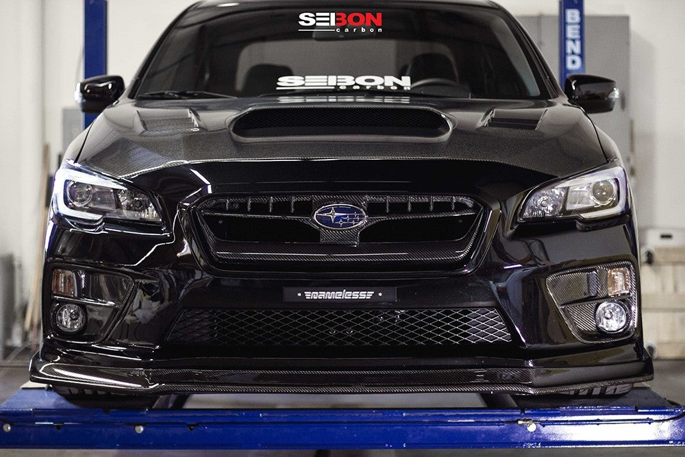 SEIBON FG15SBIMP OEM-Style Carbon Fiber Front Grille - 2015-2017 Subaru WRX / STi on Bleeding Tarmac
