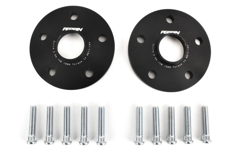 Perrin Performance PSP-WHL-115BK Subaru 5x114.3 15mm Wheel Spacers (One Pair) on Bleeding Tarmac