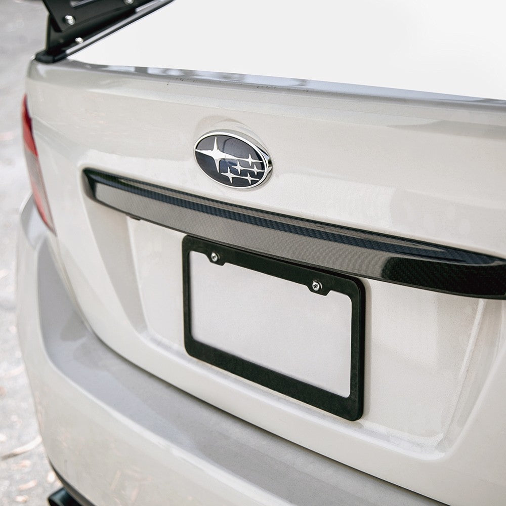 SEIBON RG15SBIMP Carbon Fiber Trunk Garnish - 2015-2021 Subaru WRX / STi on Bleeding Tarmac