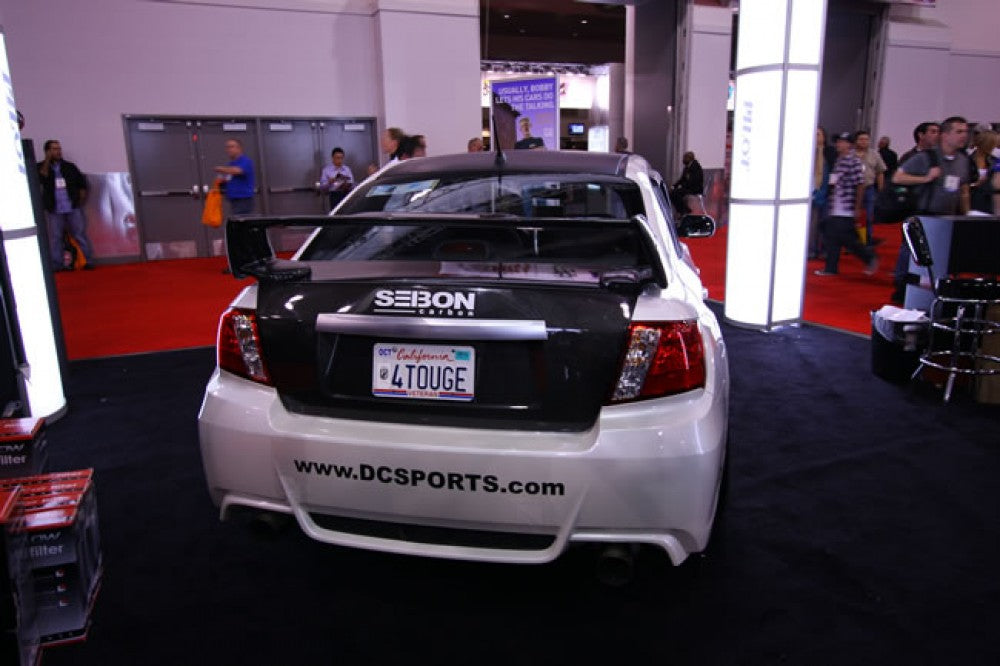 SEIBON RS0809SBIMP4D-STI STI-Style Carbon Fiber Rear Spoiler - 2008-2014 Subaru WRX / STi Sedan on Bleeding Tarmac