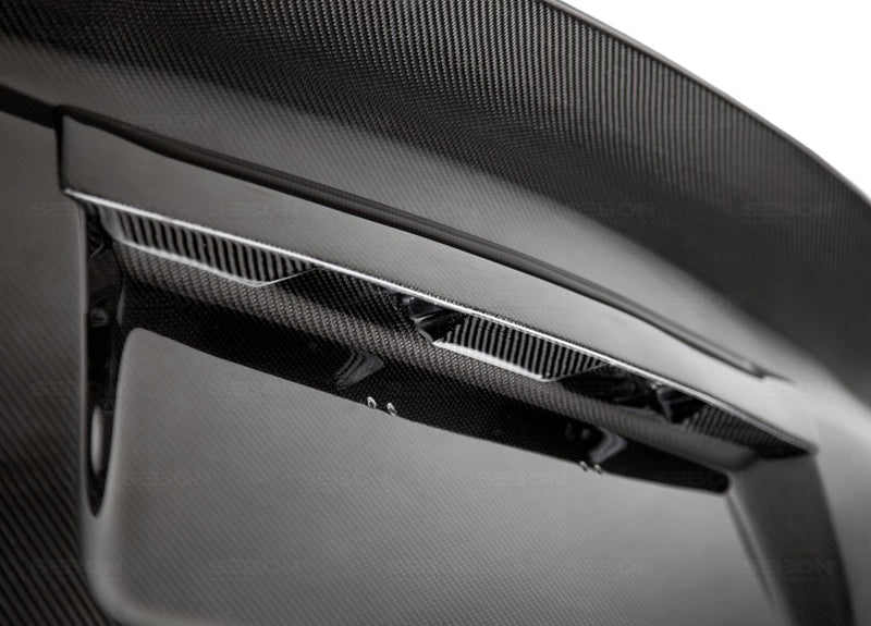 SEIBON TL0809SBIMP4D-C C-Style Carbon Fiber Trunk Lid - 2008-2014 Subaru WRX / STi on Bleeding Tarmac
