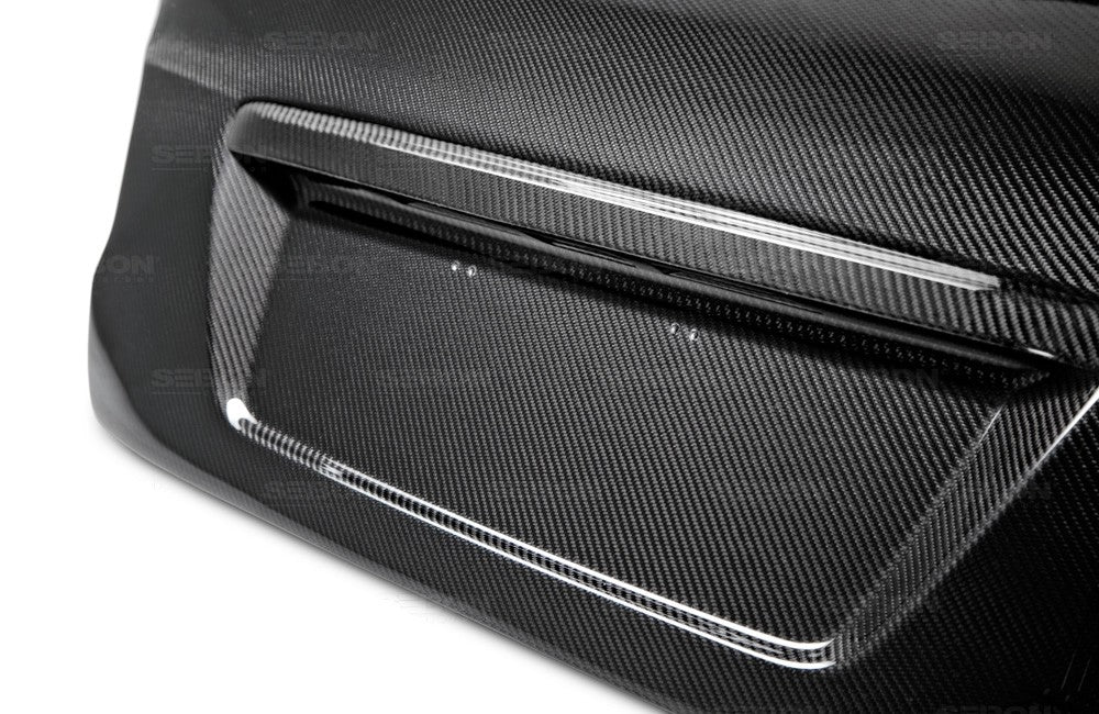 SEIBON TL15SBIMP-C C-Style Carbon Fiber Trunk Lid - 2015-2021 Subaru WRX / STi on Bleeding Tarmac
